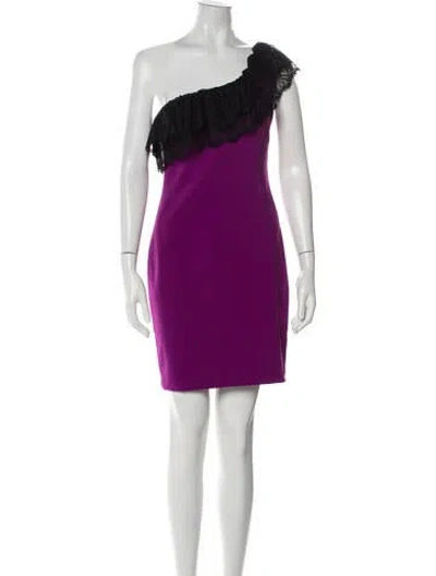 Pre-owned Jay Godfrey One-shoulder Mini Dress In Purple