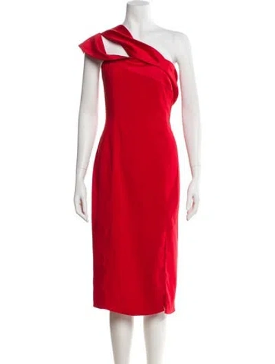 Pre-owned Jay Godfrey One-shoulder Mini Dress In Red