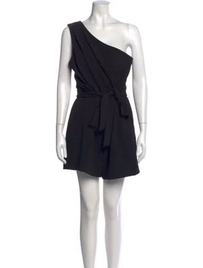 Pre-owned Jay Godfrey One-shoulder Romper In Black