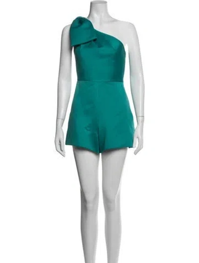Pre-owned Jay Godfrey One-shoulder Romper In Blue