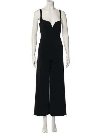 Pre-owned Jay Godfrey Plunge Neckline Jumpsuit In Black