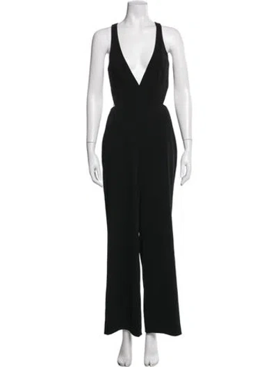 Pre-owned Jay Godfrey Plunge Neckline Jumpsuit In Black