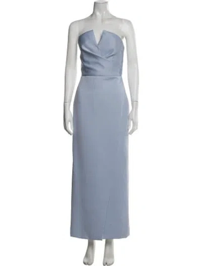 Pre-owned Jay Godfrey Plunge Neckline Long Dress In Blue