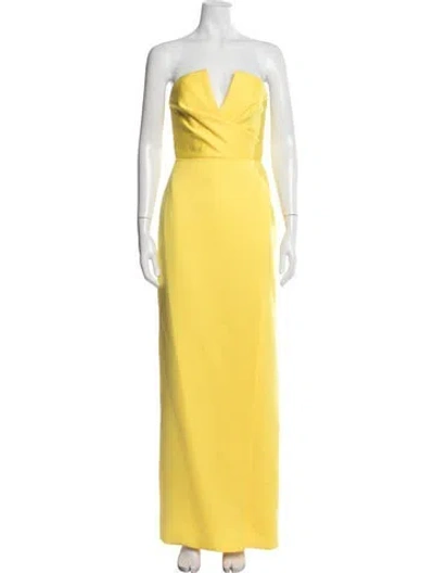 Pre-owned Jay Godfrey Plunge Neckline Long Dress In Yellow