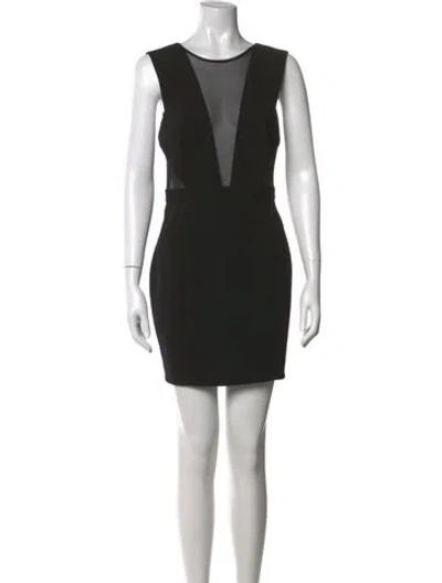 Pre-owned Jay Godfrey Plunge Neckline Mini Dress W/ Tags In Black