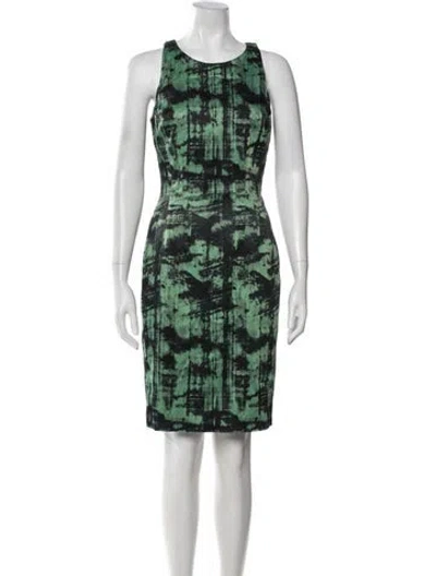 Pre-owned Jay Godfrey Printed Knee-length Dress W/ Tags In Green