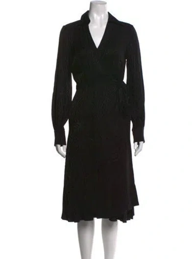 Pre-owned Jay Godfrey Printed Midi Length Dress In Black