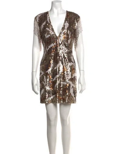 Pre-owned Jay Godfrey Printed Mini Dress In Neutrals
