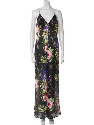 Pre-owned Jay Godfrey Printed V-neck Jumpsuit In Multi