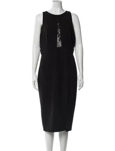 Pre-owned Jay Godfrey Scoop Neck Midi Length Dress In Black