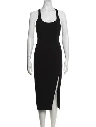 Pre-owned Jay Godfrey Scoop Neck Midi Length Dress In Black