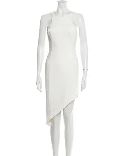 Pre-owned Jay Godfrey Scoop Neck Midi Length Dress In White