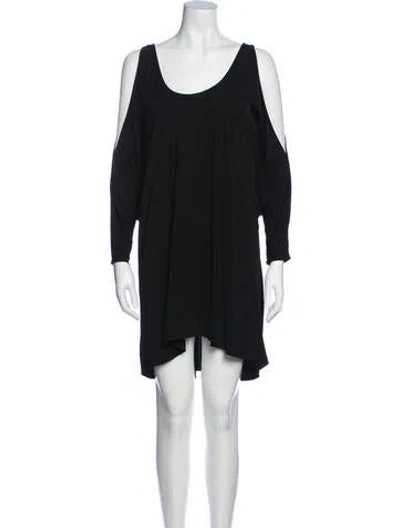 Pre-owned Jay Godfrey Scoop Neck Mini Dress In Black