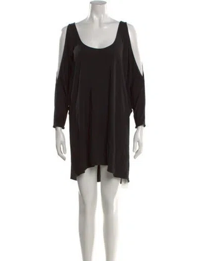 Pre-owned Jay Godfrey Scoop Neck Mini Dress In Black