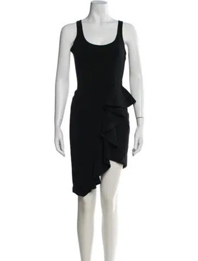 Pre-owned Jay Godfrey Scoop Neck Mini Dress In Black