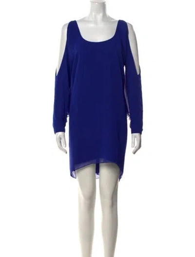 Pre-owned Jay Godfrey Scoop Neck Mini Dress In Blue