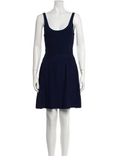 Pre-owned Jay Godfrey Scoop Neck Mini Dress In Blue