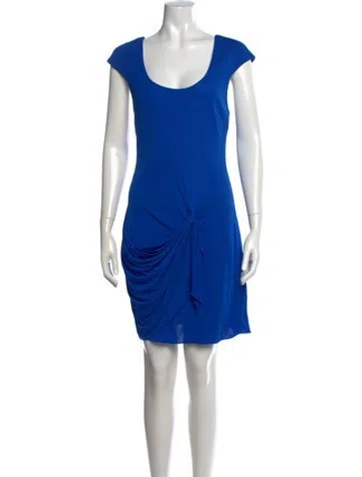 Pre-owned Jay Godfrey Scoop Neck Mini Dress In Blue