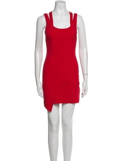 Pre-owned Jay Godfrey Scoop Neck Mini Dress In Red