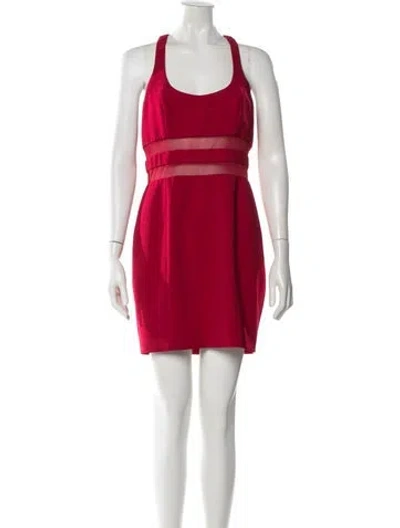 Pre-owned Jay Godfrey Scoop Neck Mini Dress In Red