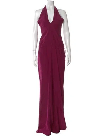 Pre-owned Jay Godfrey Silk Halterneck Jumpsuit In Purple