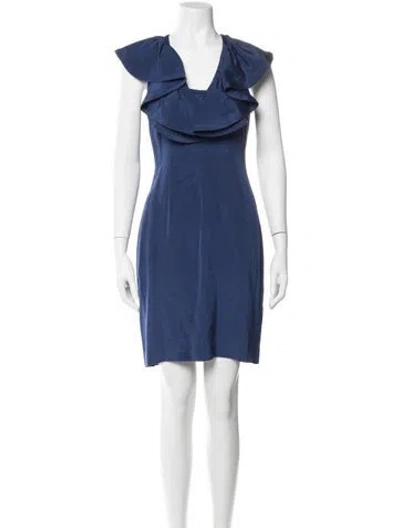 Pre-owned Jay Godfrey Silk Knee-length Dress In Blue