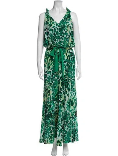 Pre-owned Jay Godfrey Silk Long Dress In Green