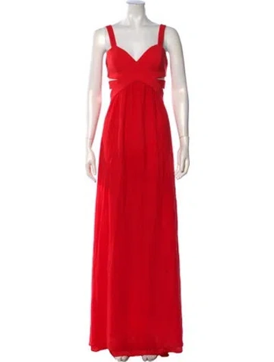 Pre-owned Jay Godfrey Silk Long Dress In Red