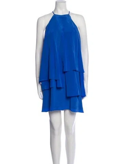 Pre-owned Jay Godfrey Silk Mini Dress In Blue