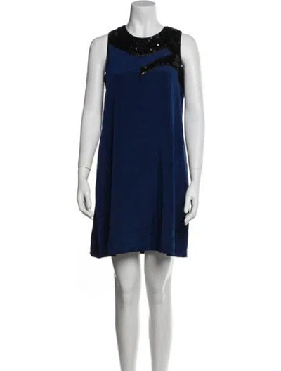 Pre-owned Jay Godfrey Silk Mini Dress In Blue