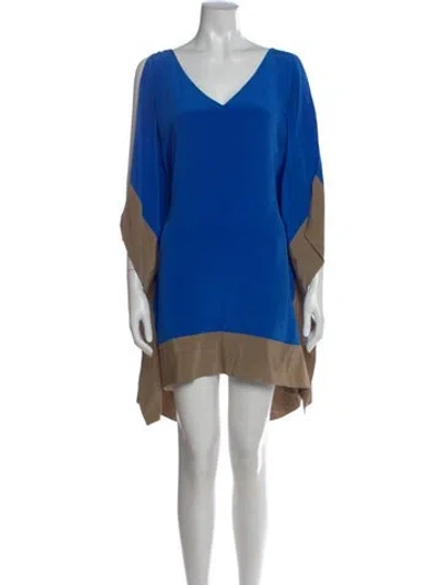 Pre-owned Jay Godfrey Silk Mini Dress In Blue