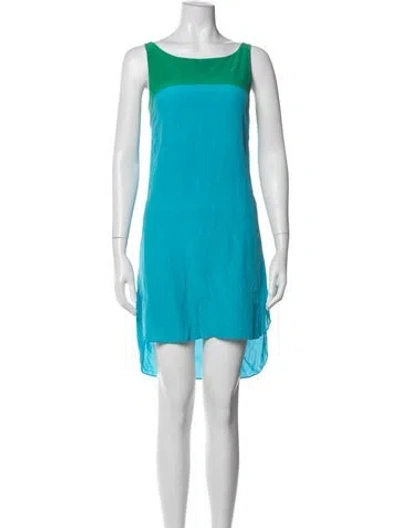 Pre-owned Jay Godfrey Silk Mini Dress In Blue/green