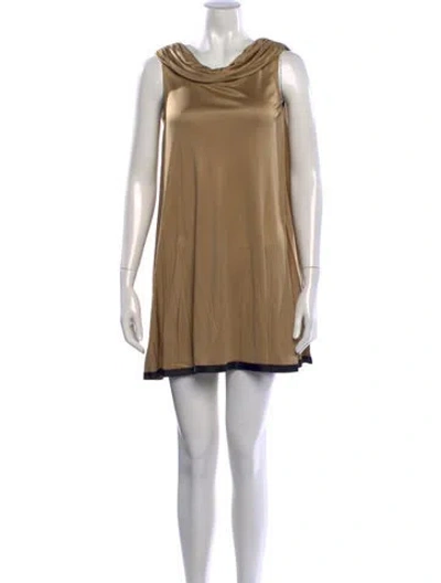 Pre-owned Jay Godfrey Silk Mini Dress In Gold