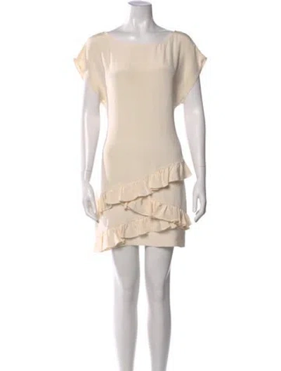 Pre-owned Jay Godfrey Silk Mini Dress In Neutral