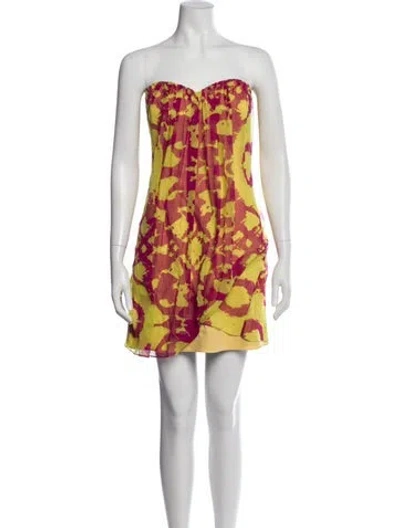 Pre-owned Jay Godfrey Silk Mini Dress In Yellow
