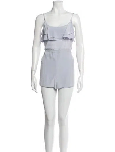 Pre-owned Jay Godfrey Silk Scoop Neck Romper In Blue
