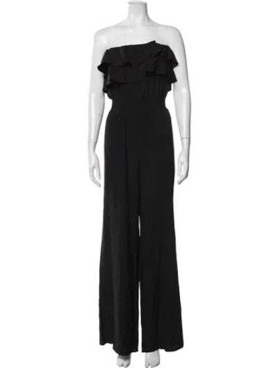 Pre-owned Jay Godfrey Silk Strapless Jumpsuit In Black