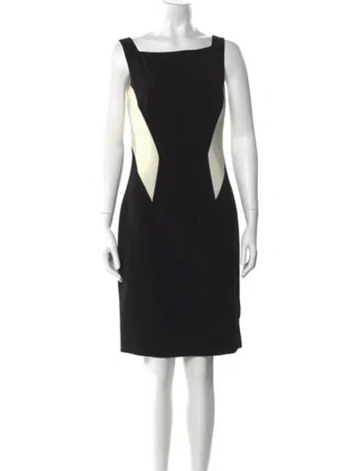 Pre-owned Jay Godfrey Square Neckline Knee-length Dress In Black