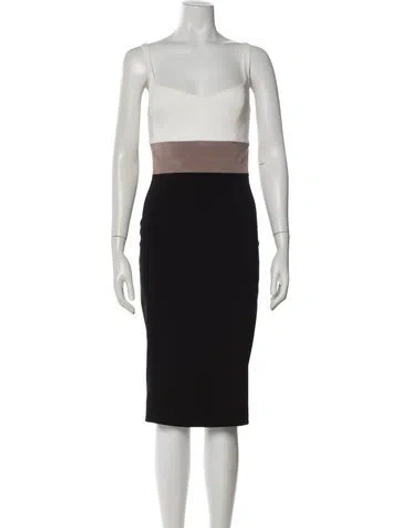 Pre-owned Jay Godfrey Square Neckline Knee-length Dress In Black