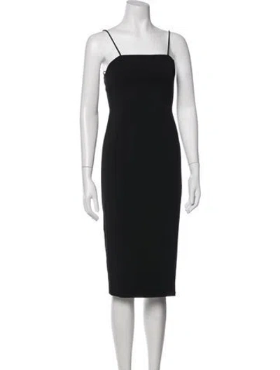 Pre-owned Jay Godfrey Square Neckline Knee-length Dress In Black