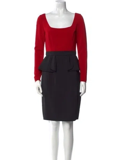 Pre-owned Jay Godfrey Square Neckline Knee-length Dress In Red