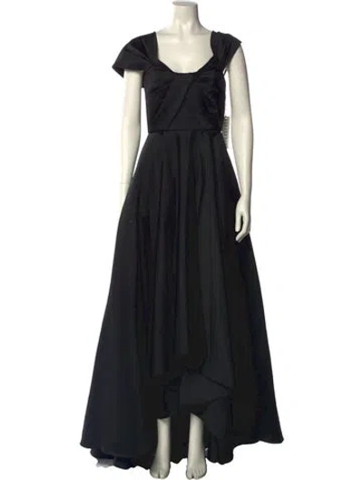 Pre-owned Jay Godfrey Square Neckline Long Dress In Black