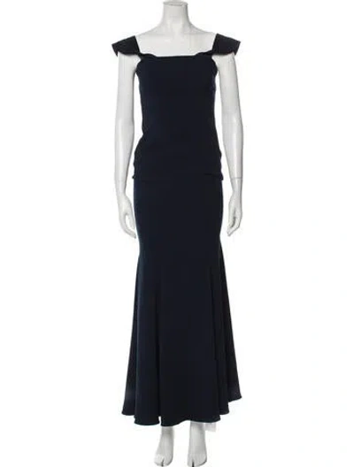 Pre-owned Jay Godfrey Square Neckline Long Dress W/ Tags In Blue