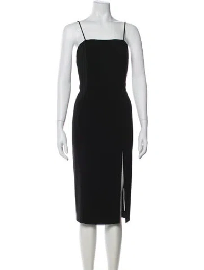 Pre-owned Jay Godfrey Square Neckline Midi Length Dress In Black