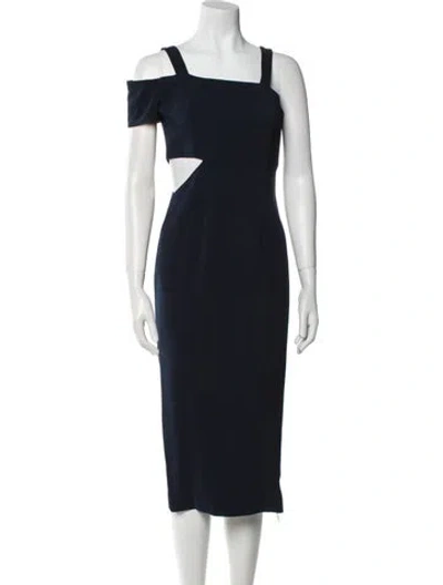 Pre-owned Jay Godfrey Square Neckline Midi Length Dress In Blue