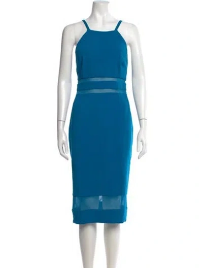 Pre-owned Jay Godfrey Square Neckline Midi Length Dress In Blue