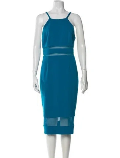 Pre-owned Jay Godfrey Square Neckline Midi Length Dress In Blue