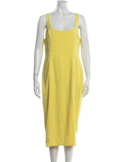 Pre-owned Jay Godfrey Square Neckline Midi Length Dress In Yellow