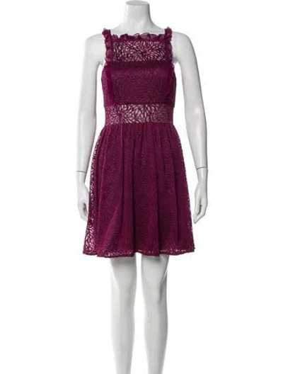 Pre-owned Jay Godfrey Square Neckline Mini Dress In Purple
