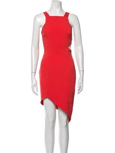 Pre-owned Jay Godfrey Square Neckline Mini Dress In Red